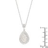 Slickblue Teardrop Crest Pendant for Women, Rhodium Plated, Cubic Zirconia, 18-Inch Chain - 2 of 3