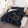 Hachikiko Blue Gold Sun and Moon Galaxy Comforter Set - Bohemian Gothic Bedding with Pillowcases & Cushion Cover - 3 of 4