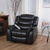 Modern Plush Recliner Chair, Overstuffed Single Sofa with Padded Armrests, Manual Reclining Lounge Chair for Living Room & Home Theater-- Frevyn - 2 of 4
