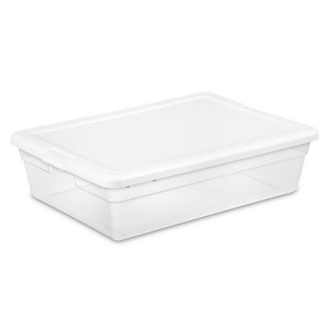 Sterilite Plastic Stacking Storage Container with Latching Lid for Seasonal Decorations and Space Saving Organization - 1 of 4