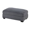 Royal Hampton Cocktail Ottoman, Dark Gray Corduroy, Black Legs, 45 x 28 Inch - 2 of 4