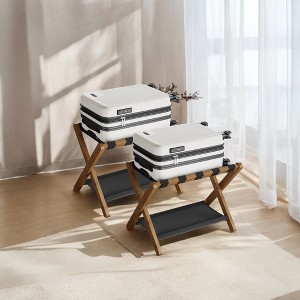 Luggage Rack with Storage Shelf, Suitcase Stands, Luggage Stand, Foldable for Easy Storage, Bamboo,Holds up to 131 lb, 26.38 x 18.5 x 20.12 inches - 1 of 4