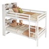 Twin Over Twin Bunk Bed with Shelves Headboard & Safety Guardrails, Convertible to 2 Bed - ModernLuxe - 4 of 4