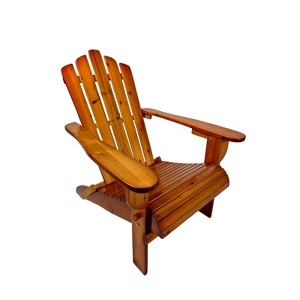 VisioGear Patio Folding Adirondack Chair, Patio Folding Chair with Sloping Seat, Patio Lawn Chair for Outside Garden, Brown, 29.53"*21.06"*36.61" - 1 of 4
