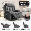 Manual Rocking Recliner Chair with Heat Massage 360° Swivel Widen Overstuffed Oversize Single Sofa Lounge Chair with USB Charging - 4 of 4