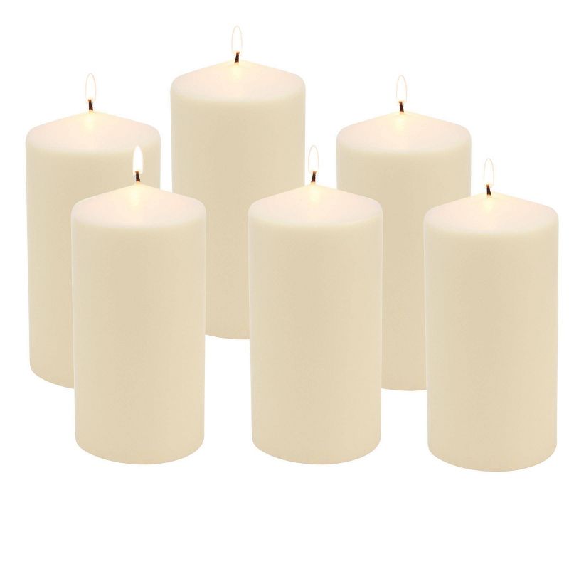 6pk Pillar Candles Ivory - Stonebriar Collection, 2 of 10