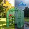 Walk-in Greenhouse, 56 x 56 x 77 Inch Outdoor Plant GreenHouse with 3 Tiers 8 Shelves, Heavy Duty Steel Frame & Thicken PE Cover,Portable Greenhouses - 4 of 4