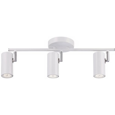 White Metal 3-Head LED Ceiling Track Light Fixture