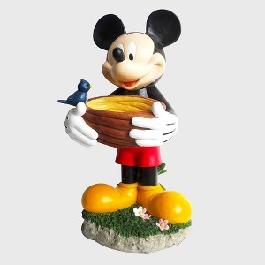 Disney 22" Mickey Mouse Birdbath Resin/Stone Statue: Freestanding, Weather-Resistant Garden Decor - 1 of 4