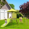 Infans 4-in-1 Swing Set w/ Covered Playhouse Fort Height Adjustable Baby Seat Slide - 3 of 4
