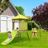 Infans 4-in-1 Swing Set w/ Covered Playhouse Fort Height Adjustable Baby Seat Slide - image 3 of 4