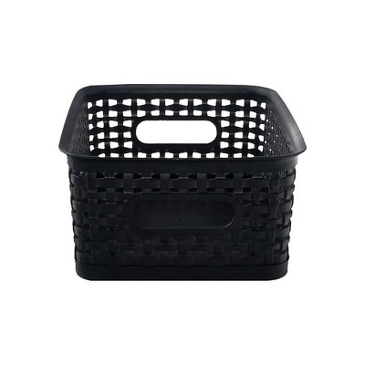 Advantus Plastic Weave Bin Black Small 36000