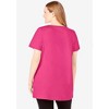 Woman Within Plus Size Perfect Short-Sleeve Scoop-Neck Henley Tunic - 3 of 4