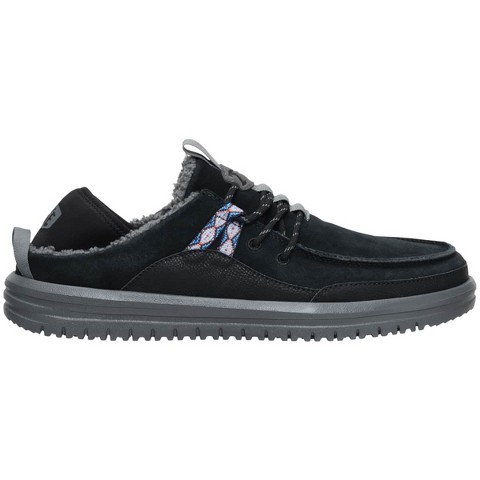 HEYDUDE Men Bradley Blipper Suede , Black/Smoke Grey, 10