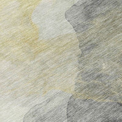 HomeRoots 10' X 14' Beige And Gold Abstract Washable Indoor Outdoor Area Rug