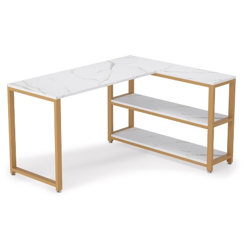 White and discount gold desk target