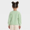 Toddler Girls' Flower Pullover Sweater - Cat & Jack™ Light Green - 3 of 4