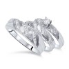 Pompeii3 1/3ct His & Hers Diamond Trio Engagement Wedding Ring Set 10K White Gold - 2 of 3