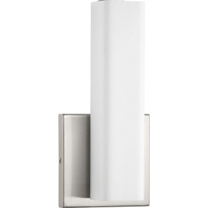 Progress Lighting, Beam Collection, 1-Light LED Wall Bracket, Brushed Nickel, Opal Glass Shade - 1 of 3