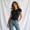 Sol Living Women's Bodysuit Seamless Casual Going Out Top Shirt Breathable Tops Tummy Control Shapewear Stretchy Basic Body Suits T Shirt Crew Neck - 2 of 4