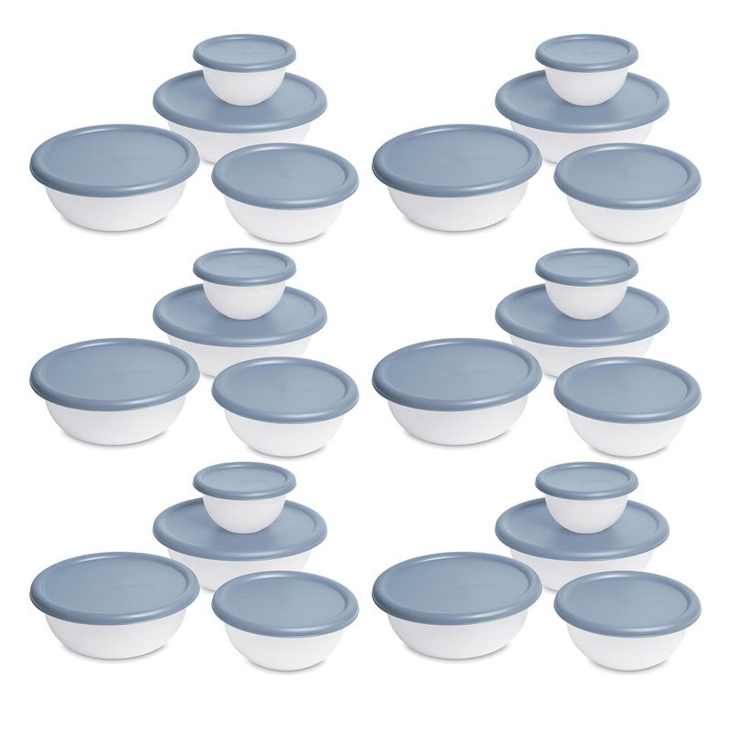 Sterilite 8 Piece Plastic Kitchen Covered Bowl Mixing Set with Lids, 1 of 7