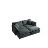 Modular Chenille Upholstered Sectional Sofa Set with 2 Ottomans and 5 Pillows, Modern Lounge Couch for Living Room or Home Theater-Cuddlewood - 3 of 4