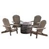 GDFStudio Jasper Outdoor Acacia Wood 5 Piece Adirondack Chair and Fire Pit Table Set - 2 of 4