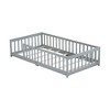 Whisen Twin Size Montessori Floor Platform Bed with Built-in Book Storage Rack on Headboard - 3 of 4