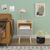 ChicFurnit Nightstands Wooden Bedside Table Night Stand with Drawer and Shelf Modern End Table for Bedroom Storage, Beige, 15.8"*11.8"*24.8" - 4 of 4