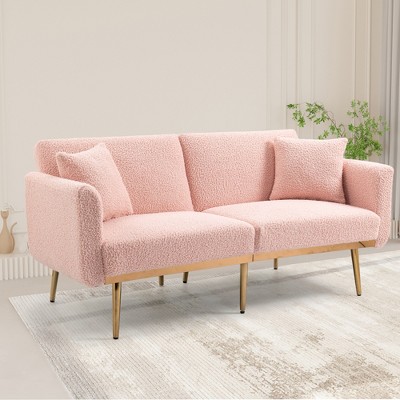 Modern Velvet Loveseat Sofa, 2 Seater Button Tufted Couch With Metal Feet For Living Room Bedroom Apartment