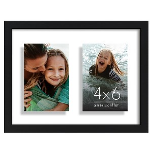 Americanflat 4x6 Double Picture Frame with Shatter-Resistant Glass - Fits Two 4x6 Photos or use as One 9x12 Picture Frame - Signature Collection - - 1 of 1