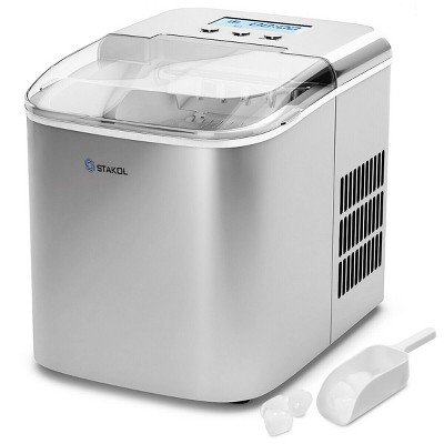 Costway Portable Ice Maker Machine Countertop 26LBS/24H LCD Display w/ Ice Scoop Red\Black\Green\Silver