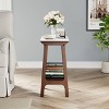 VYNXARIA Retro Reddish Brown Narrow Slate Side Table with Storage Shelf, Small End Table for Living Room Small Spaces Entryway Farmhouse - 4 of 4