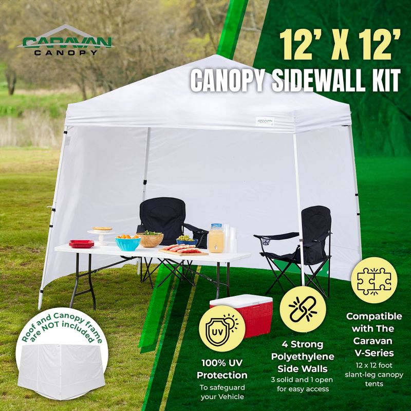 Caravan Canopy V-Series 12 x 12 Foot Tent Sidewalls Only, White (Sidewalls Only), 2 of 7