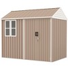 Outsunny Outdoor Storage Shed, Extra Large Metal Garden Shed with Lockable Doors, Cottage Style 4-Pane Window & Vents - 4 of 4