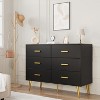 6 Drawer Dresser, Modern Wooden Dresser with Gold Handles and Storage Space, Chest of Drawers - 4 of 4