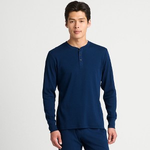 Lands' End Men's Knit Rib Pajama Henley - 1 of 4