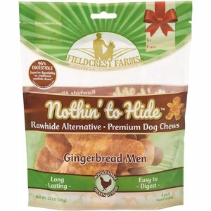 Fieldcrest Farms Nothing to Hide Gingerbread Men Chicken Flavor Chew Dog Treat (4 Pack) - 1 of 3