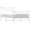 vidaXL 12" White Twin Metal Bed Frame with Headboard & Footboard No Mattress - 4 of 4