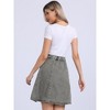 INSPIRE CHIC Women's High Waist A-Line Flared Pleated Above Knee Denim Skirt - 4 of 4