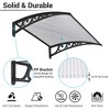 Yescom 2Pcs 40"x40" Door Window Awning Whole One-piece Polycarbonate UV30+ Outdoor Rain Snow Protection White Board White Board & Black Bracket - 4 of 4