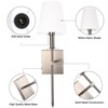 LamQee Wall Sconces Set of 2 Retro Industrial Wall Lamps Bathroom Vanity Sconces Wall Lighting with White Fabric Shades Wall Lights - 4 of 4