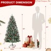 4FT/5FT/6FT/7FT Prelit Christmas Tree w/Lights - Premium Artificial Christmas Tree w/ Pine Cones & Berries Easy Assembly - 2 of 4