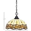 Toltec Lighting Any 1 - Light Pendant in  Matte Black with 16" Roman Jewel Art Glass Shade - 2 of 2