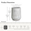 LuxenHome 22" H Concrete Tall Planter Large Outdoor Indoor Decorative Plant Pot with Drainage Hole and Plug Rustic Distressed Flower Pot Gray - 3 of 4