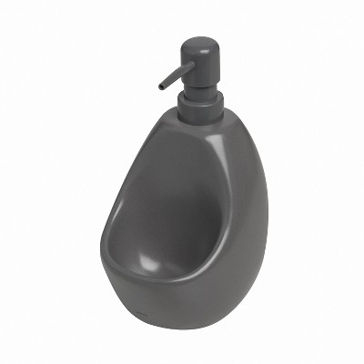 Charcoal Ceramic Soap Pump with Scrubby Holder