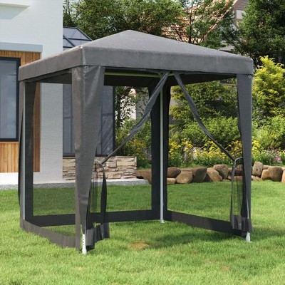 Party Tent with 4 Mesh Sidewalls Blue 6.6'x6.6' HDPE vidaXL