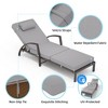Outdoor Chaise Lounge Chairs Set of 2, Adjustable 5-Position Rattan Patio Pool Lounge Chair with Cushion for Outside Poolside Backyard - 3 of 4