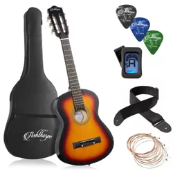 Ashthorpe 30-Inch Beginner Acoustic Guitar - Sunburst, Basic Starter Kit with Gig Bag and Accessories