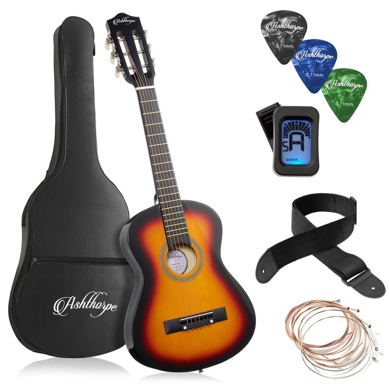 Ashthorpe Beginner Acoustic Guitar, Basic Starter Kit with Gig Bag and Accessories, 1 of 7
